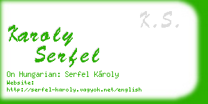 karoly serfel business card