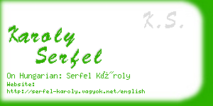 karoly serfel business card